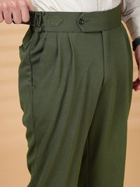 KLOTTHE Lelaki Olive Lycra Seluar Formal Formal