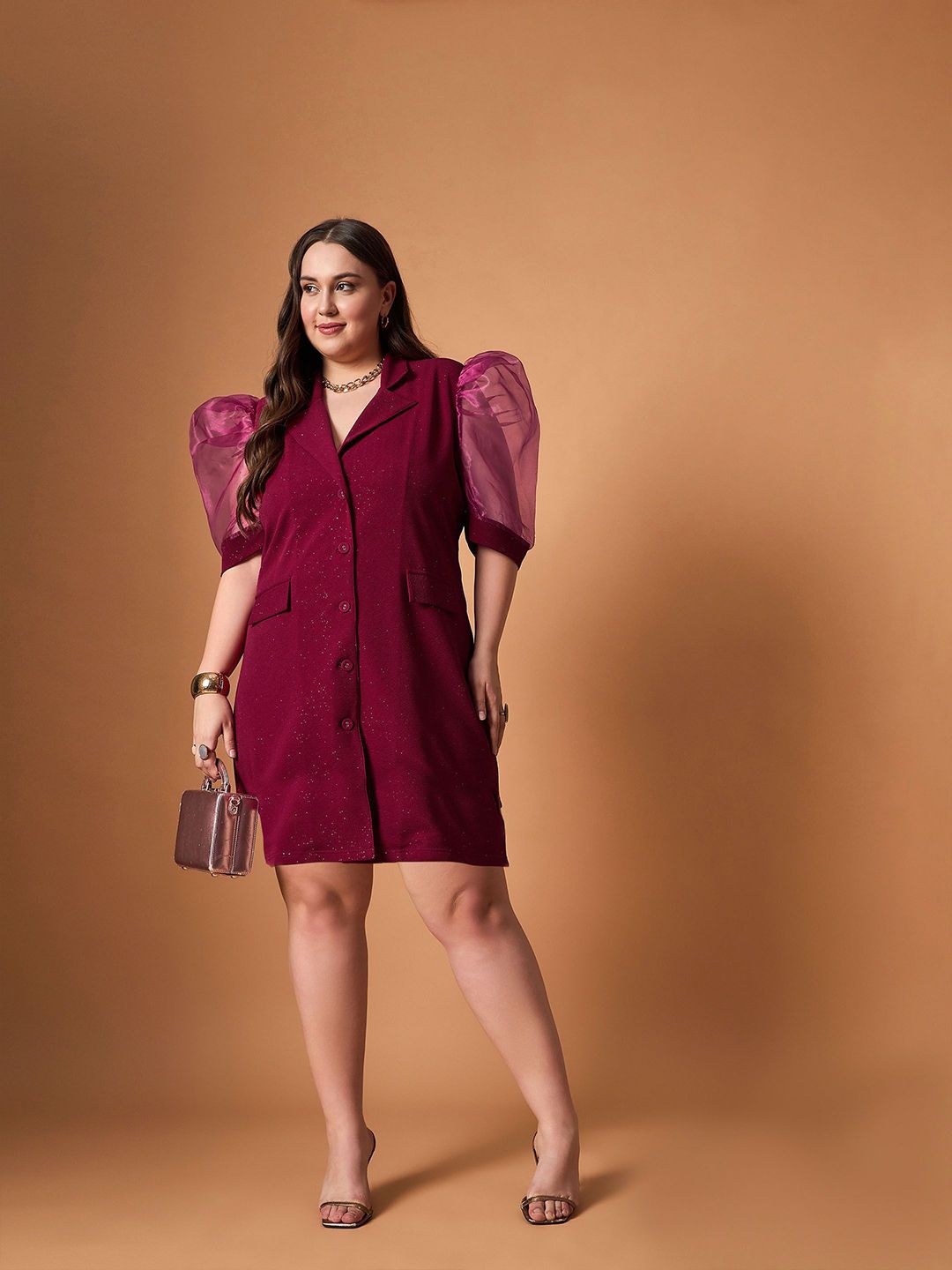 SASSAFRAS Curve Puff Sleeve Dress