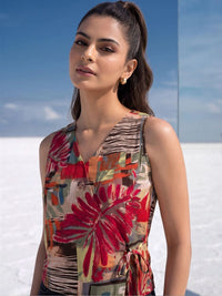 Mamicha Floral Print Wrap Top