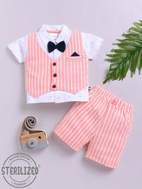 Moms Love Infant Boys Striped Pure Cotton Clothing Set