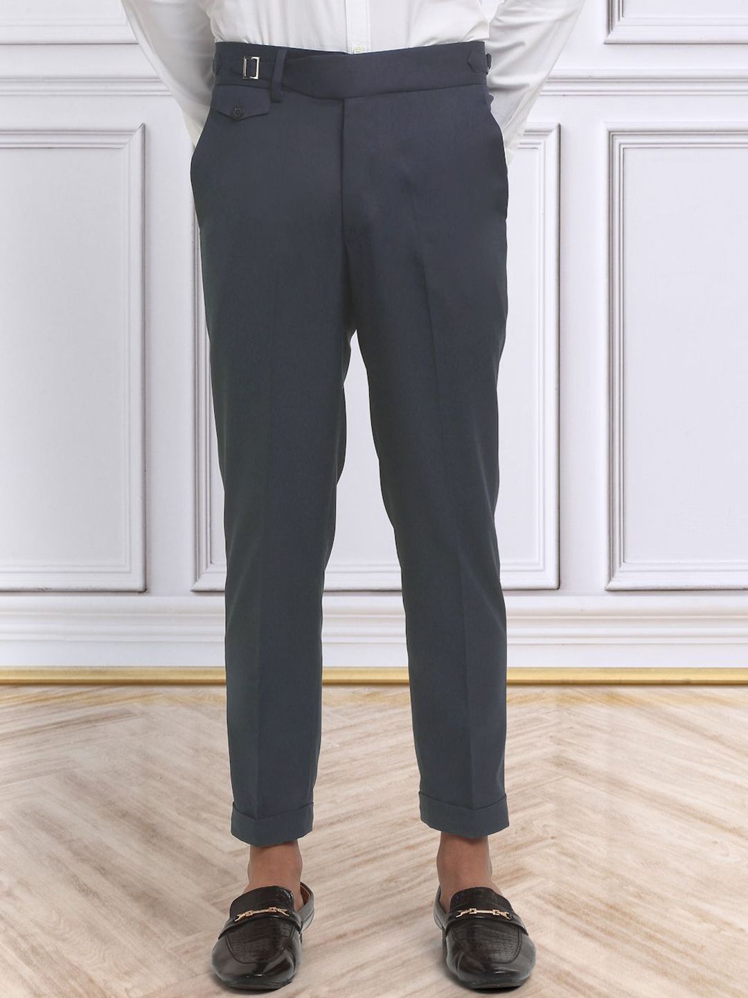 KLOTTHE Men's Cotton Rich Solid Slim Fit Gurkha pants