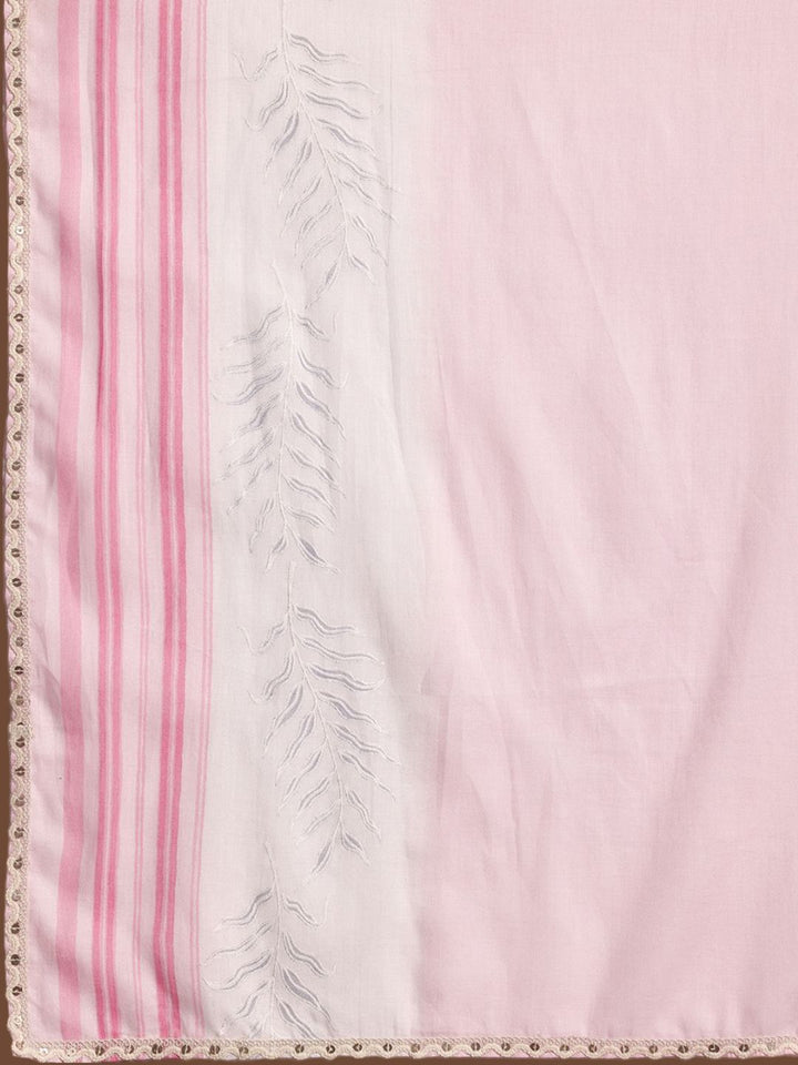 Libas Floral Printed Pure Cotton Kurta with Trousers & Dupatta