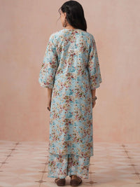 House of Chikankari Women Printed Regular Chikankari Kurta with Trousers