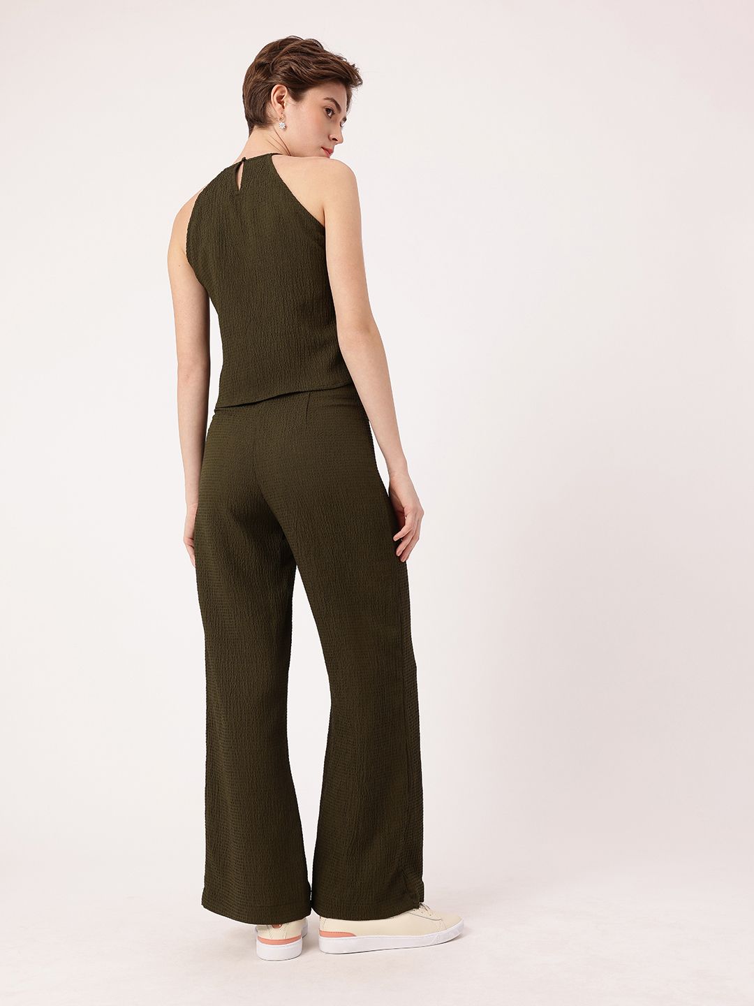 DressBerry Breezy Vibe Seersucker Sleeveless Top & Trousers Co-Ords