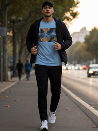 ADRO Abstrak Printed Lengan Pendek Kapas T-shirt Regular Fit