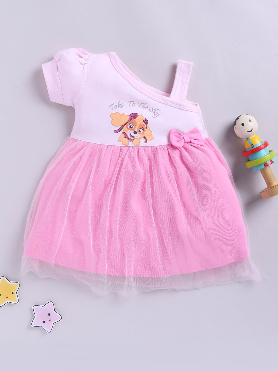 Moms Love Infant Girls Paw Patrol Print Pure Cotton Dress