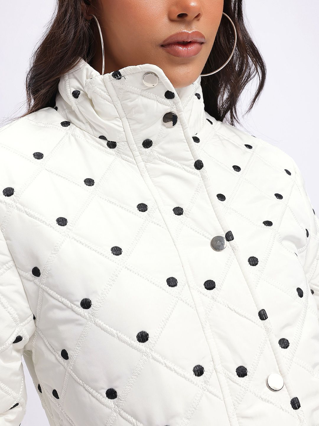DressBerry Thread worked Polka Pulse Quilted Jacket