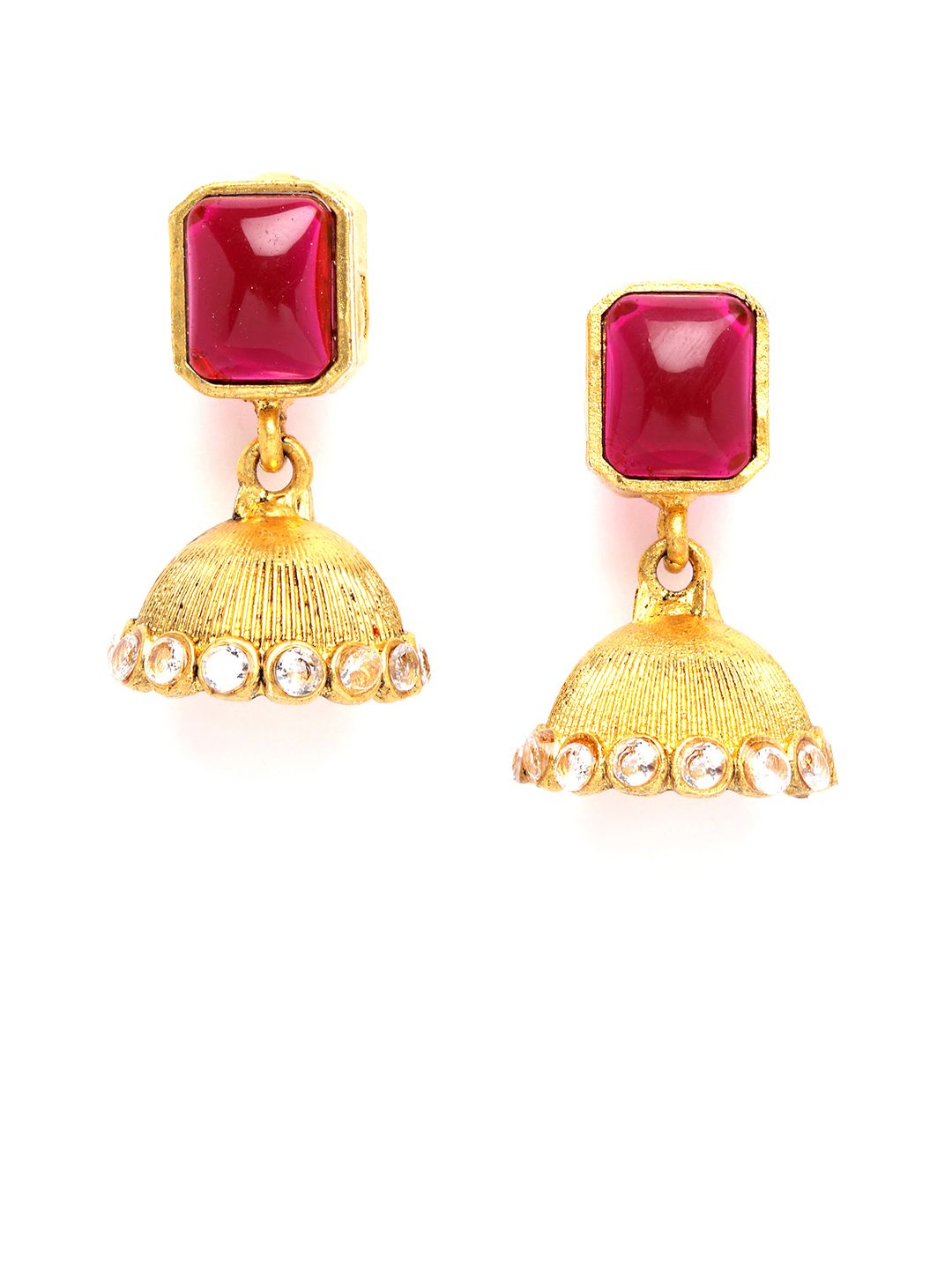 KARATCART Gold-Plated & Artificial Stones Studded Jewellery Set
