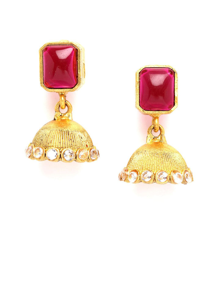 KARATCART Gold-Plated & Artificial Stones Studded Jewellery Set