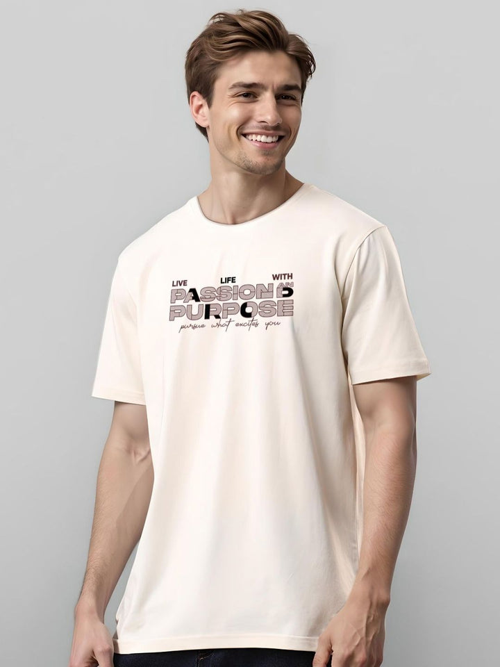 ADRO Men Typography Printed Round Neck Cotton T-shirt