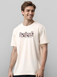 ADRO Men Typography Printed Round Neck Cotton T-shirt