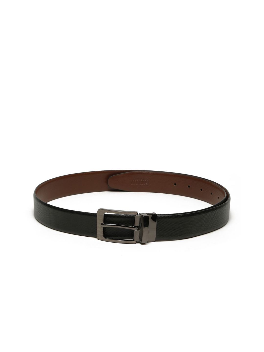 Teakwood Leathers Men Textured Leather Reversible Formal Belt