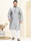 SOJANYA PLUS Plus Size Thread Work Kurta with Pyjamas