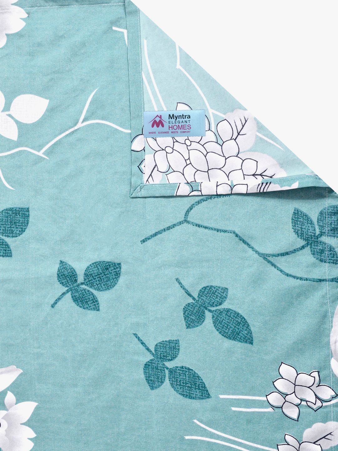 Myntra Elegant Homes Green Floral 300 TC King Cadar Dengan 2 Sarung Bantal
