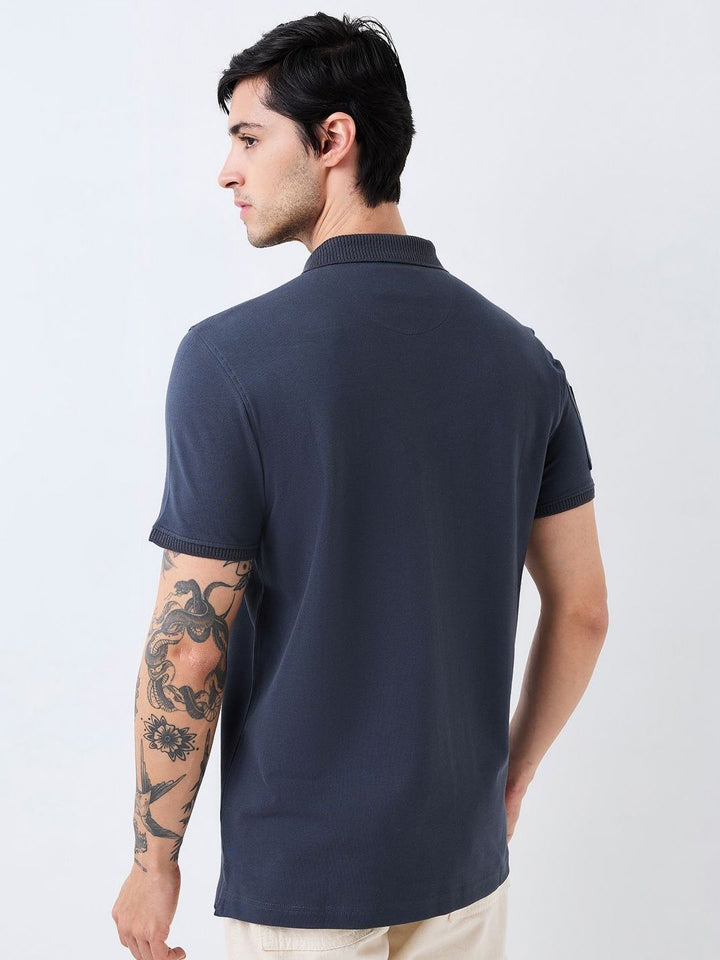 SPYKAR Men Solid Polo Collar Cotton Slim Fit T-shirt