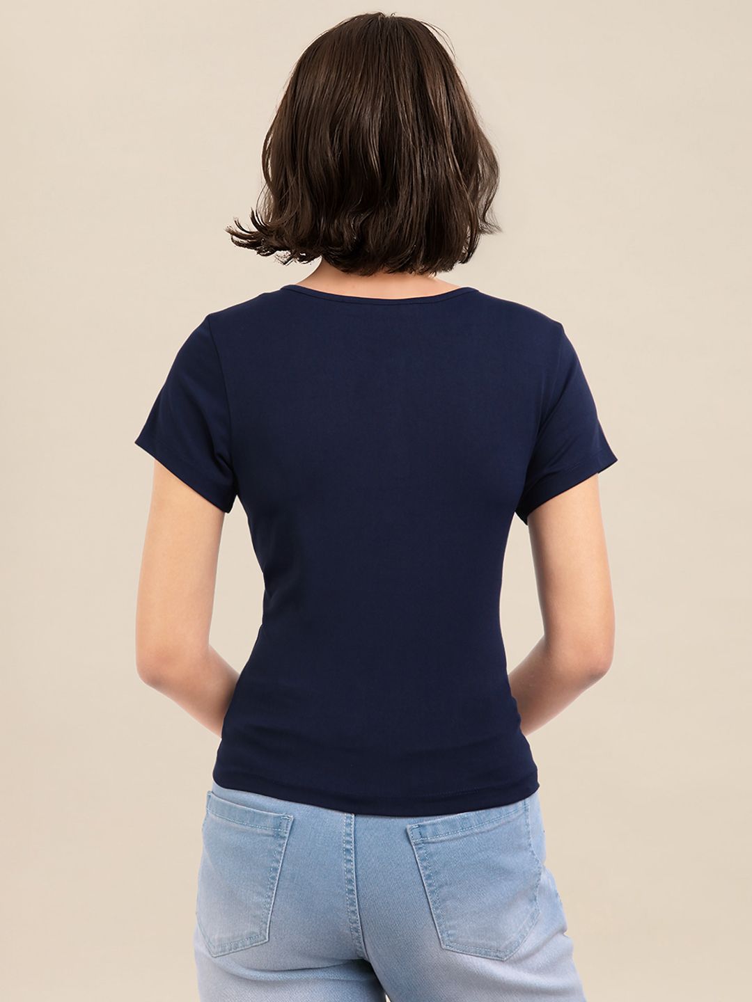 DressBerry Round-Neck Fitted Top