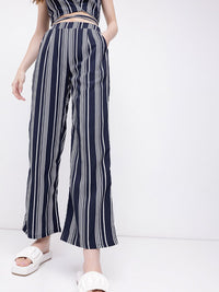 DressBerry Stroll On Over Striped Straight Fit Trousers