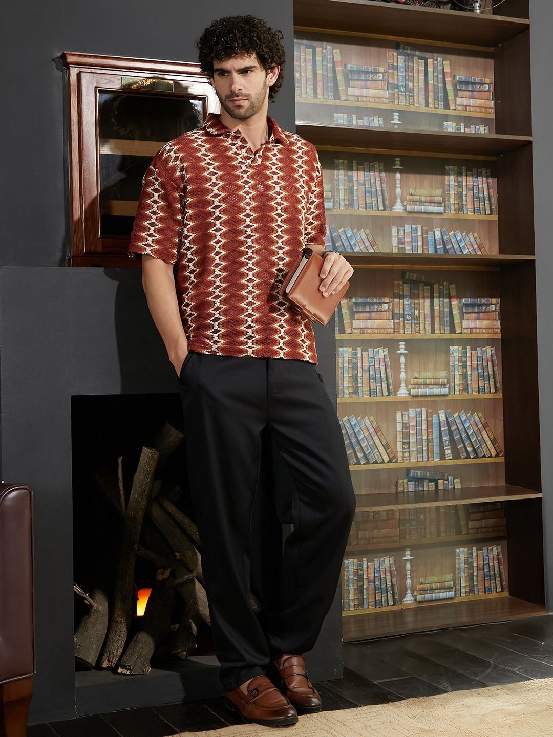 Campus Sutra Men Polo Collar Pockets T-shirt