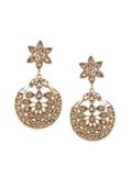 Anouk Gold Plated Cubic Zirconia Studded Crescent Shaped Chandbalis