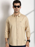 Thomas Scott Men Standard Slim Fit Spread Collar Solid Cotton Casual Shirt