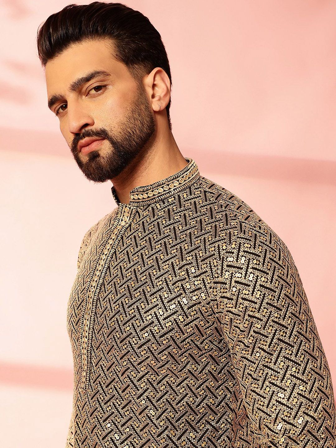 Anouk Men Embroidered Regular Thread Work Pure Cotton Kurta with Pyjamas