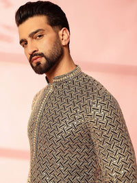 Anouk Men Embroidered Regular Thread Work Pure Cotton Kurta with Pyjamas