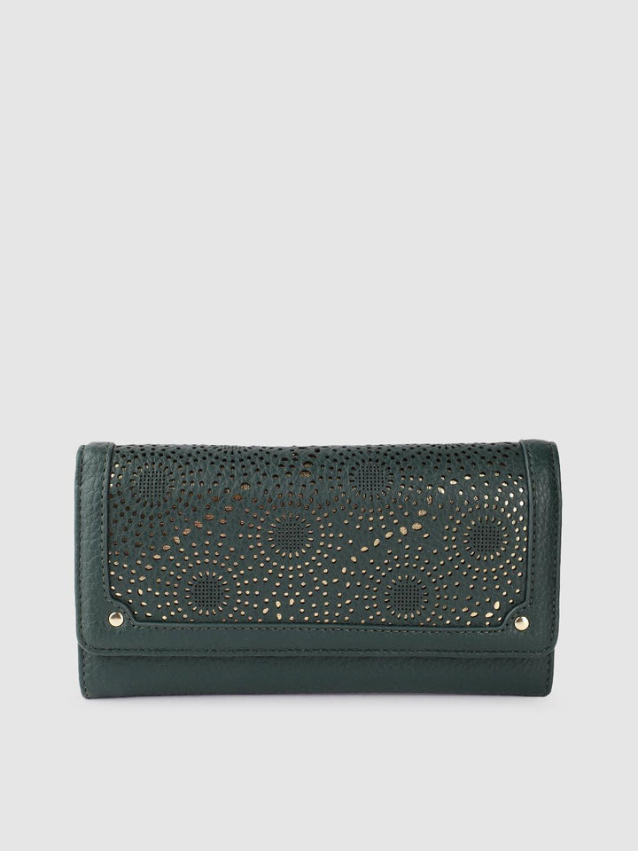 Lino Perros Women Laser Cut Detail Three Fold Wallet