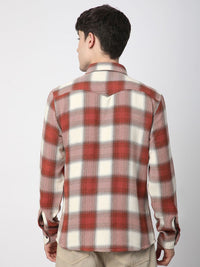 VASTRADO Men Classic Slim Fit Opaque Checked Casual Shirt