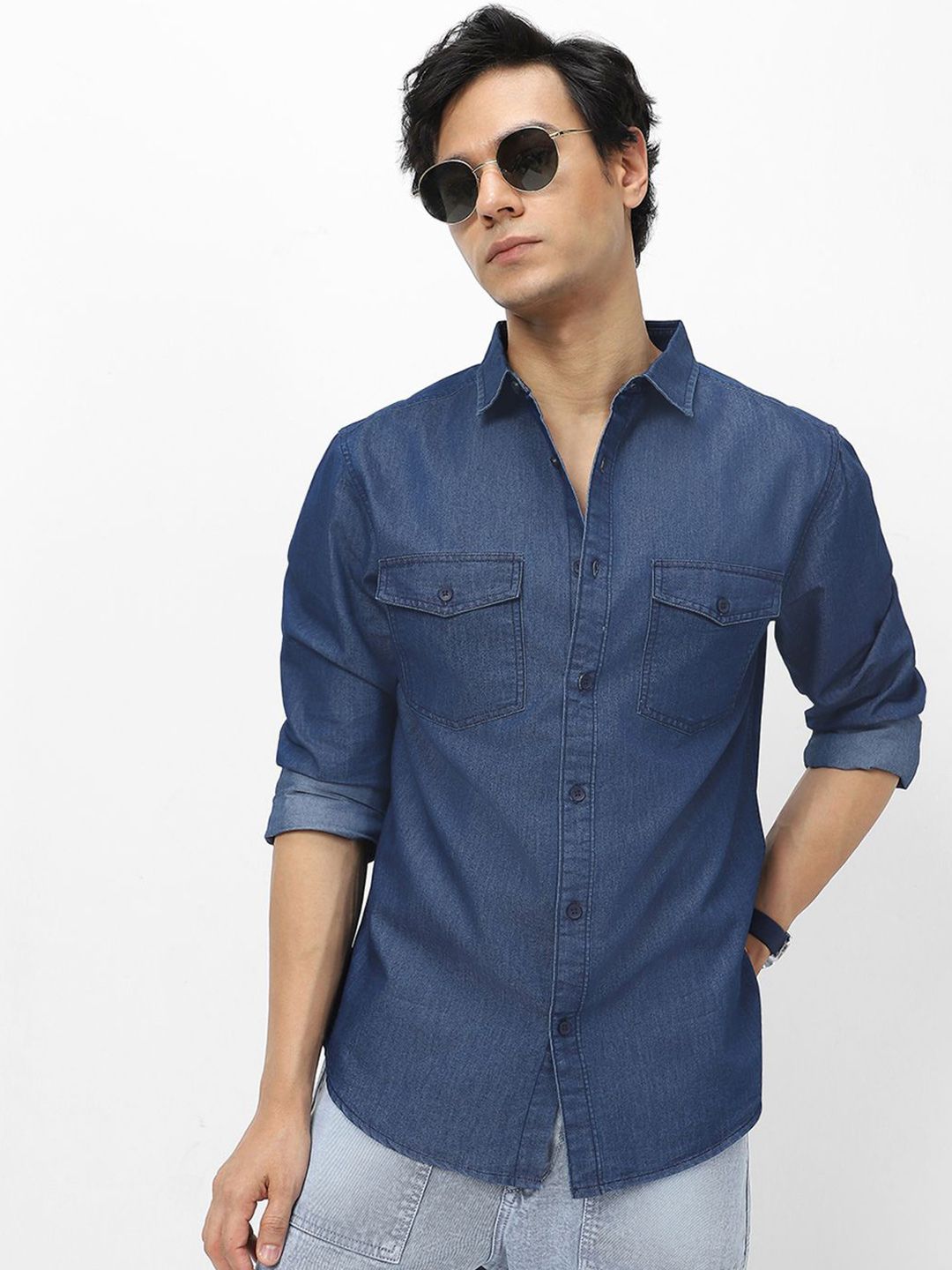 Urbano Fashion Men Full Sleeve Regular Fit Casual Denim Shirt