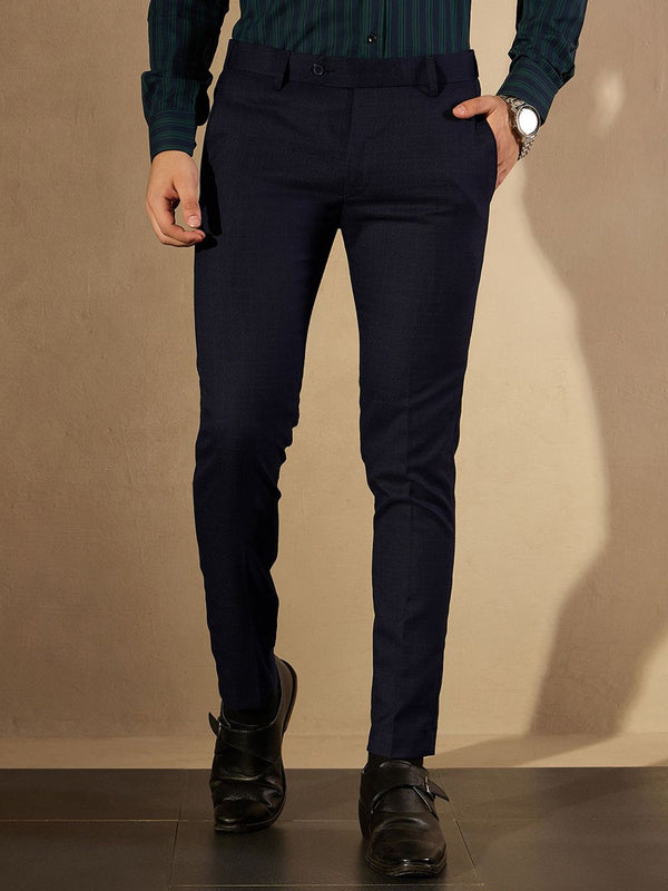 DENNISON Men Autofit Flexi waist Checked Trouser