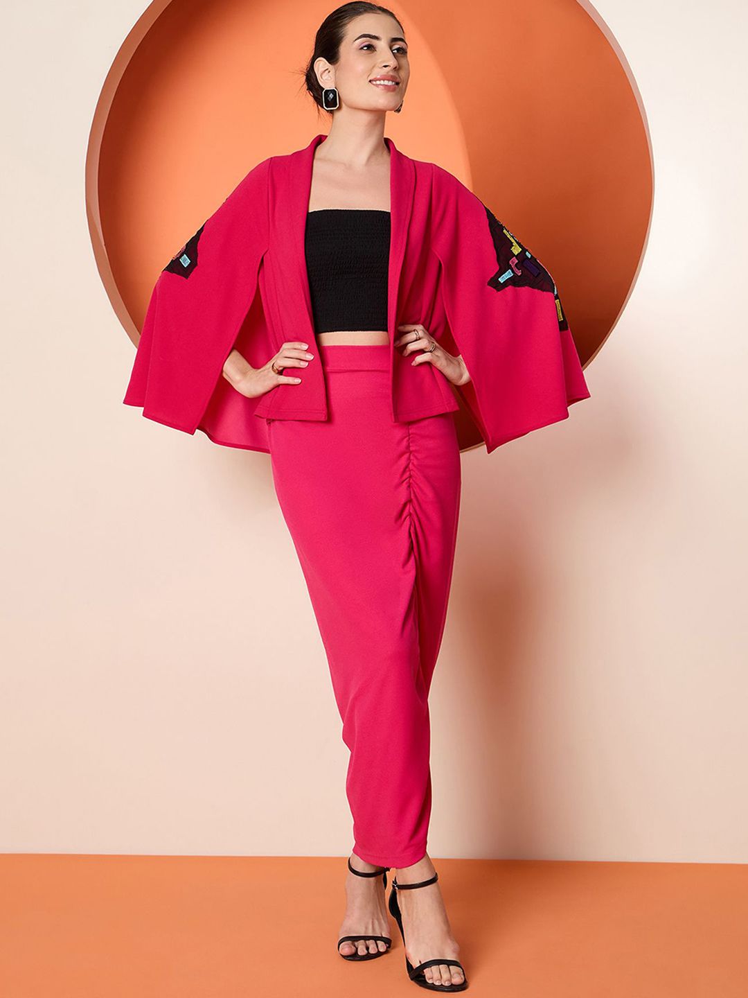 Antheaa Top & Skirt With Jacket