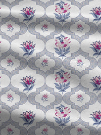 MYTRIDENT Blue Dusk & Dawn Flat 144TC Queen Cotton 1 Bedsheet with 2 Pillow Covers