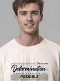 ADRO Typography Printed Round Neck Cotton T-shirt