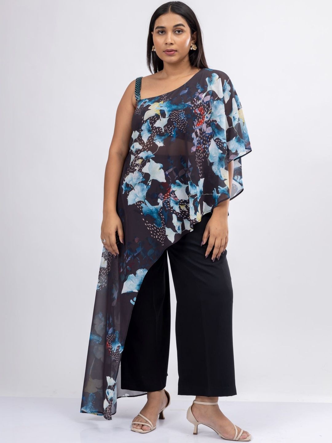 Mamicha Printed One Shoulder Top & Trousers Co-Ords