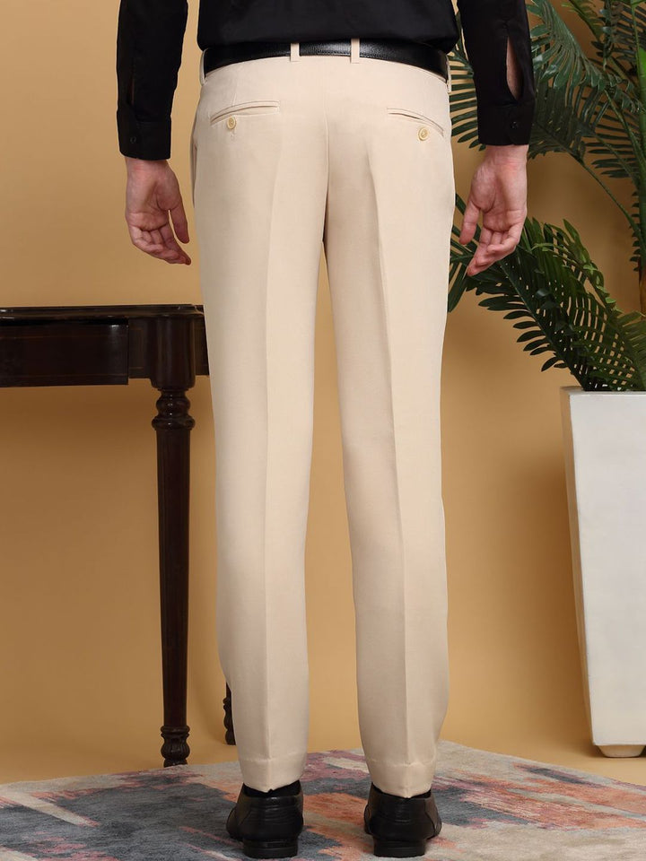 KLOTTHE Lelaki Solid Slim Fit Seluar Formal Mid-Rise