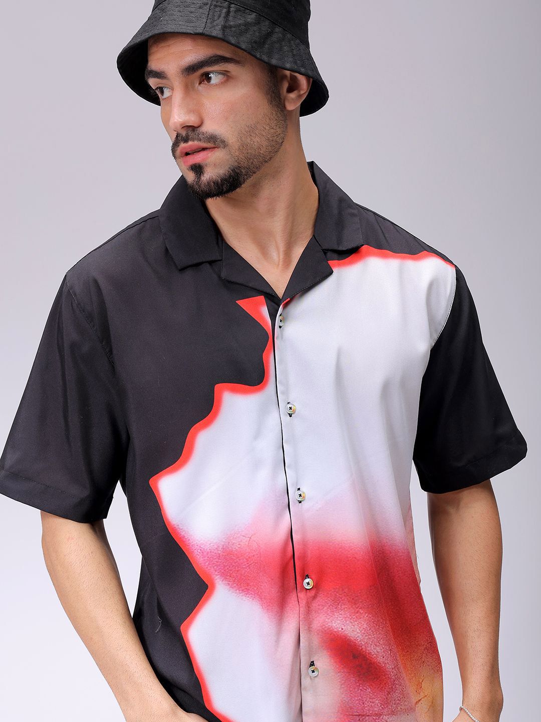The Indian Garage Co Men Oversized Graphic Printed Resortwear Shirt
