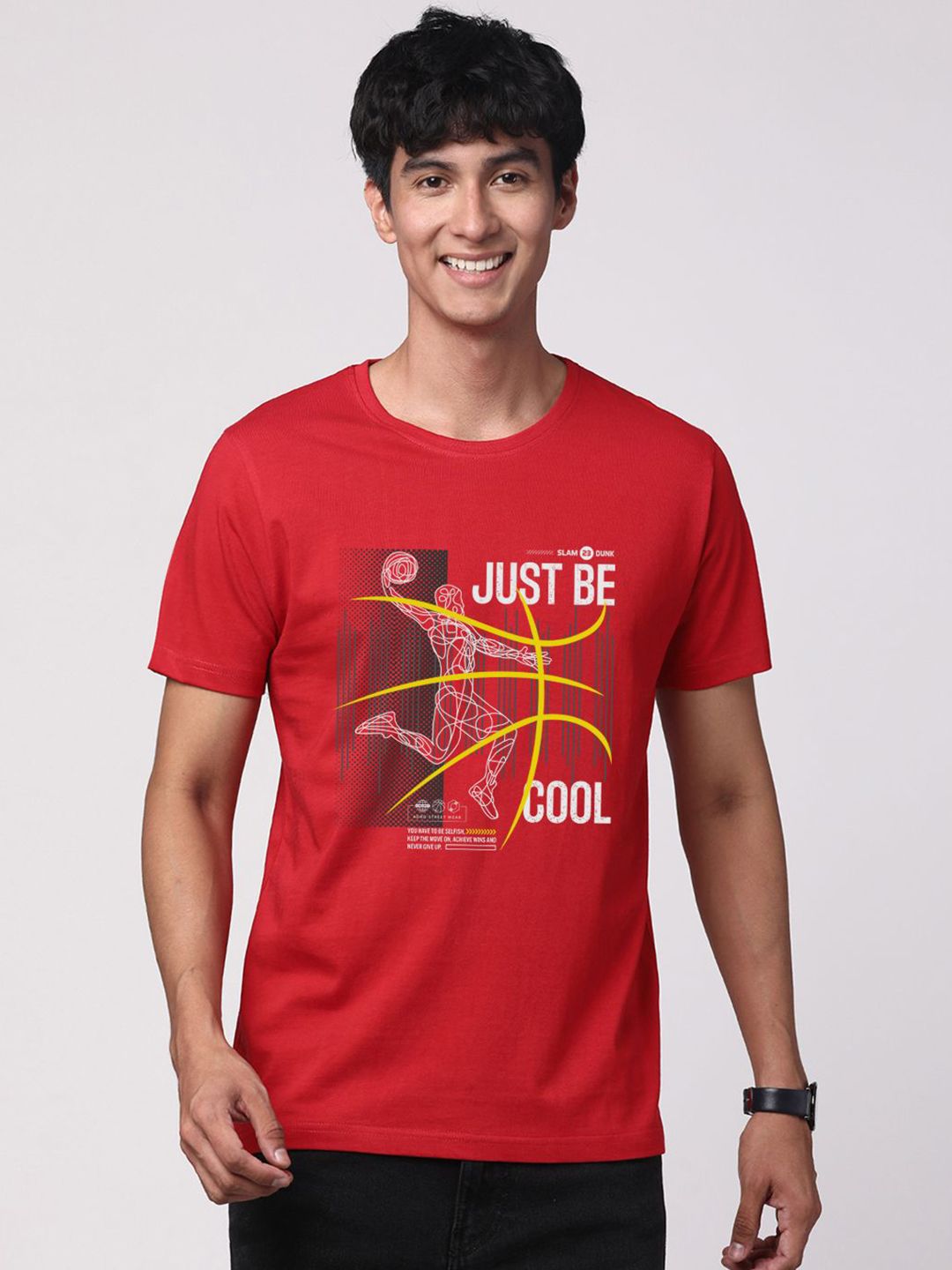 ADRO Lelaki Grafik Bercetak T-shirt Kapas Leher Bulat