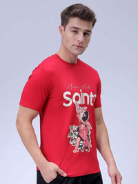 The Indian Garage Co Men Graphic Printed Pure Cotton Slim Fit T-shirt