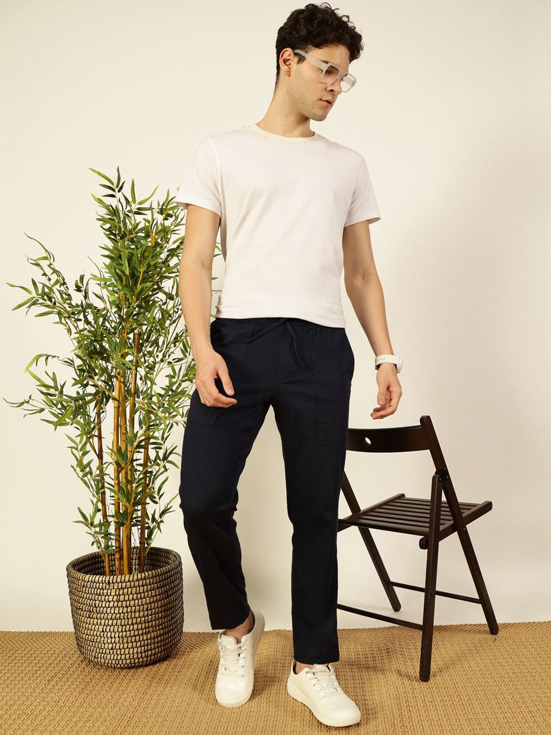Thomas Scott Men Solid Smart Slim Fit Trousers
