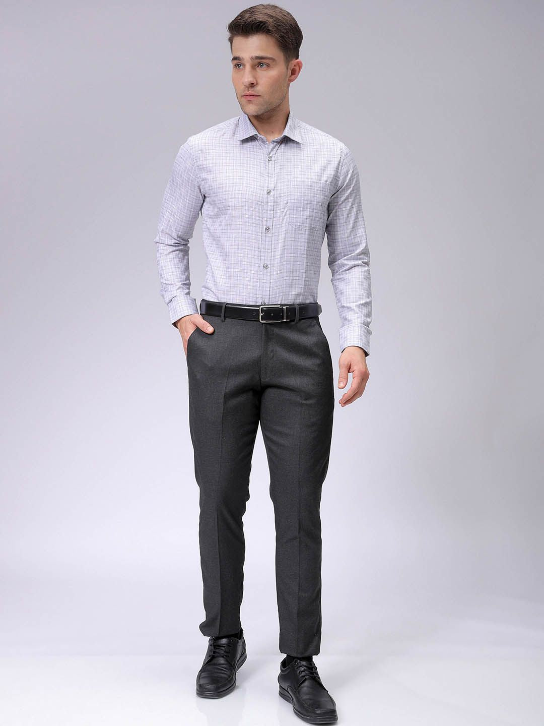 The Indian Garage Co. X Luxe Men Spread Collar Checked Slim Fit Formal Shirt