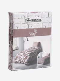 Monte Carlo Pink & White Floral Printed Mild Winter 136 GSM Single Bed Dohar