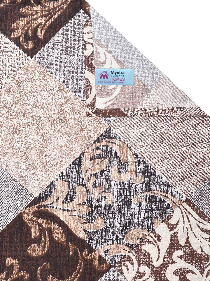Myntra Elegant Homes Brown Geometric 300 TC King Bedsheet with 2 Pillow Covers