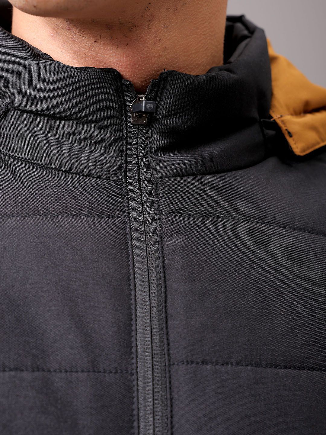 The Indian Garage Co Men Hooded Colourblocked Casual Puffer Jacket