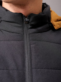 The Indian Garage Co Men Hooded Colourblocked Casual Puffer Jacket