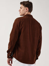 Thomas Scott Men Premium Slim Fit Opaque Corduroy Casual Shirt
