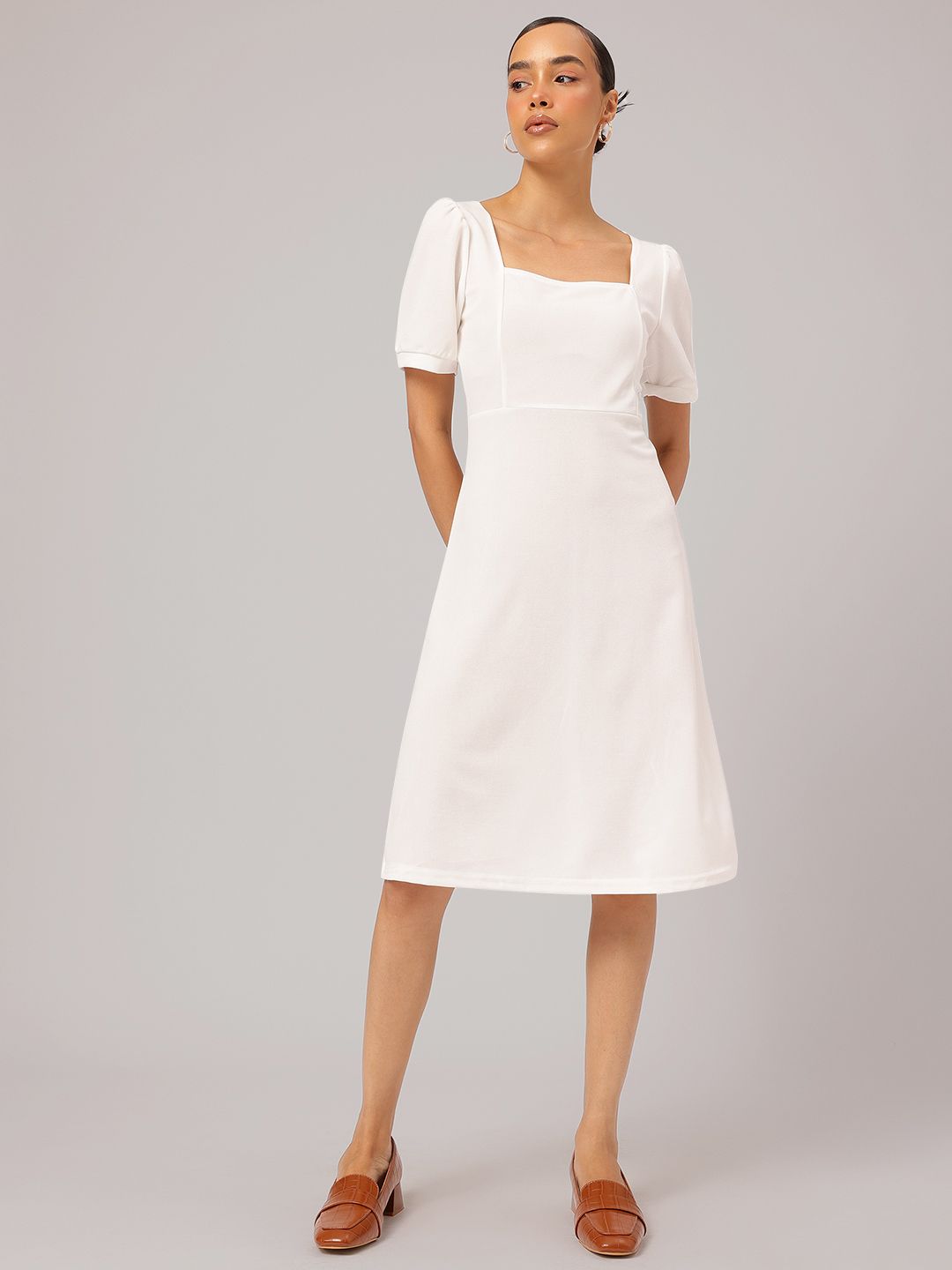 DressBerry Square Neck A-Line Dress