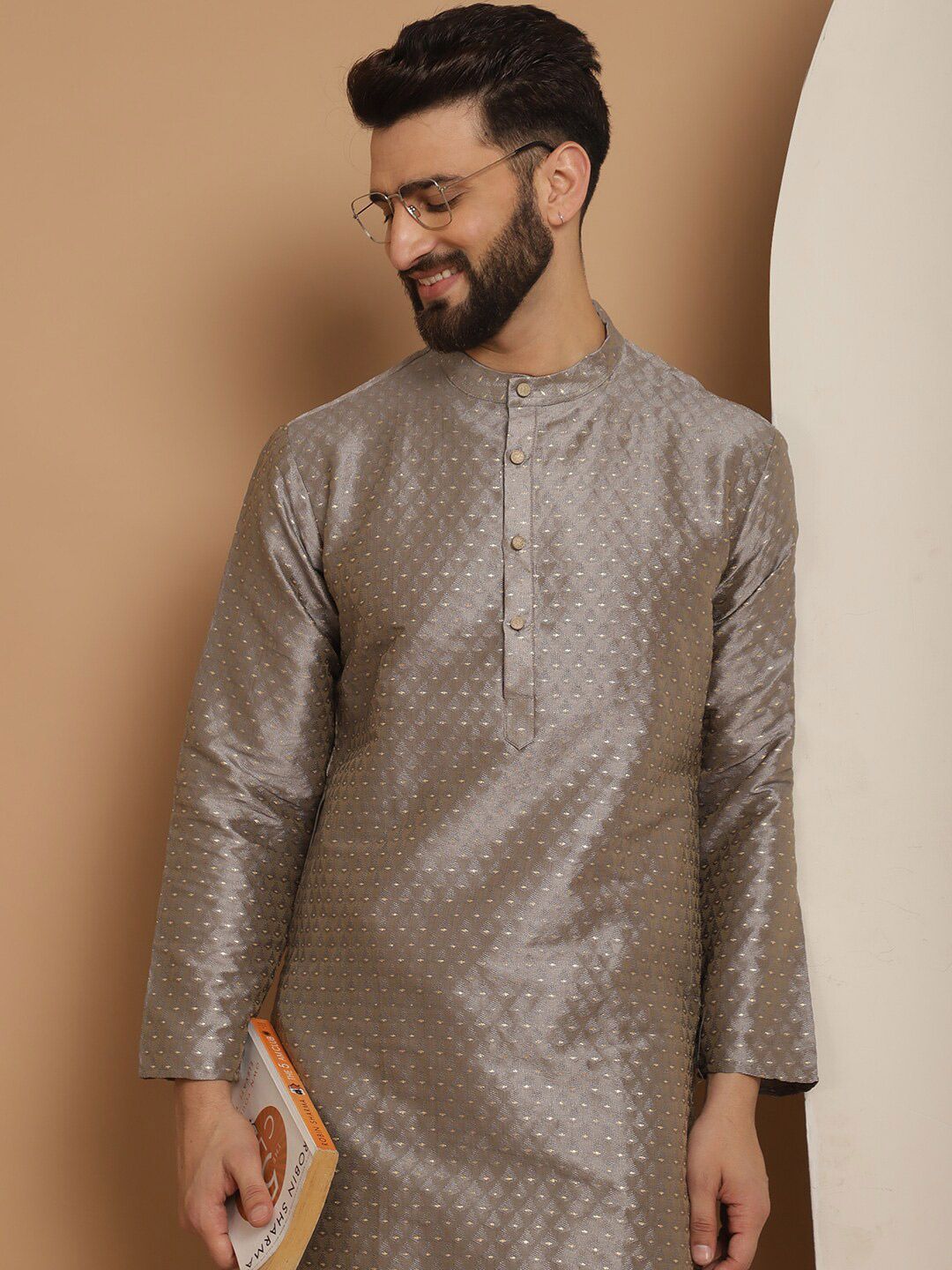 Anouk Ethnic Motifs Embroidered Straight  Kurta with Churidar
