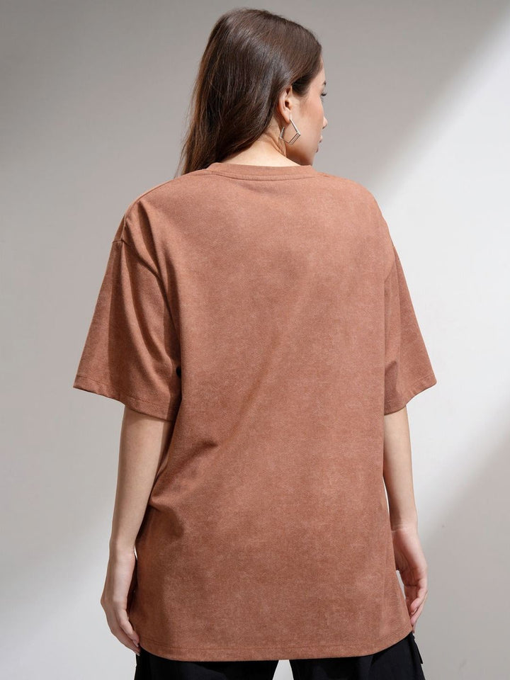 Street By Tokyo Talkies Women Solid Round Neck Oversized T-shirt