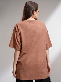 Street By Tokyo Talkies Women Solid Round Neck Oversized T-shirt