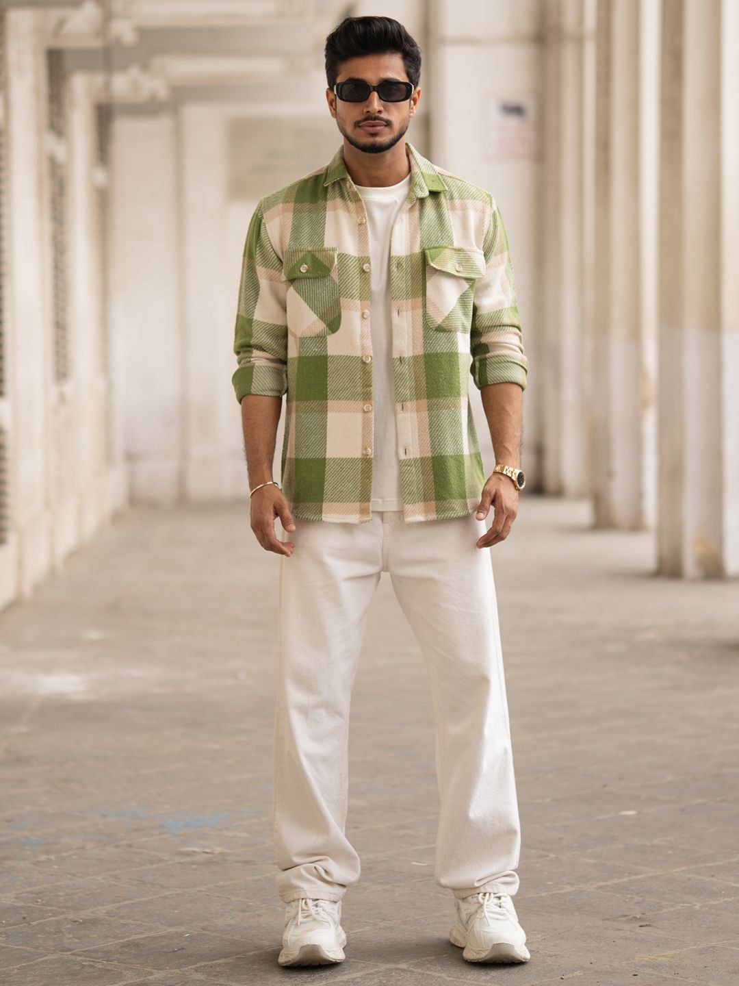 Powerlook Men Tartan Checks Opaque Checked Casual Shirt